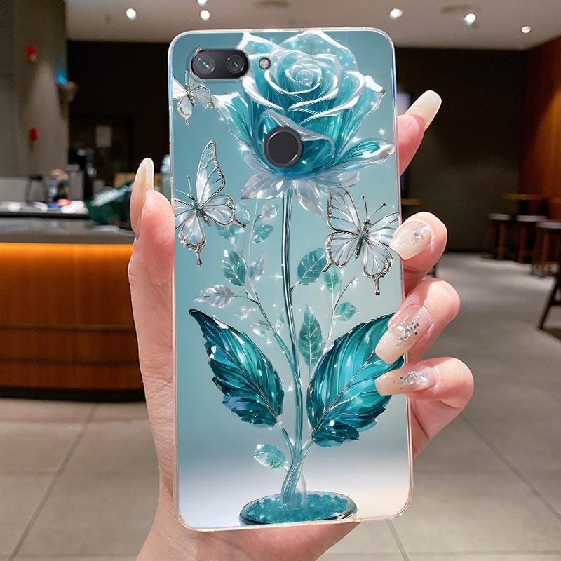 Phone Case For Xiaomi Mi 8 Lite Butterfly Bow Protective Casing Transparent Funda Shockproof Capa Shell Soft Silicone TPU Cover