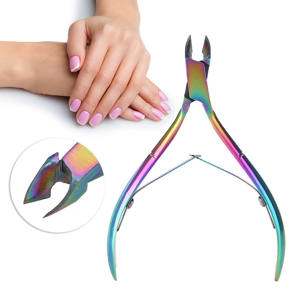 Colorful Stainless Steel Nail Dead Skin Removal Clipper Cuticle Scissors Manicure Pedicure Tool