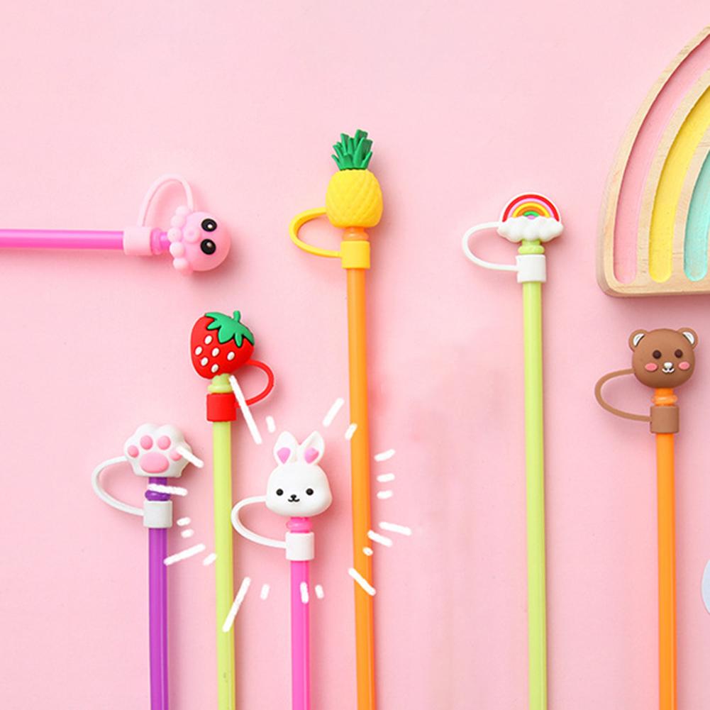 Universal Cartoon Straw Topper Practical Drink Straw Dust Cover For Wedding Party