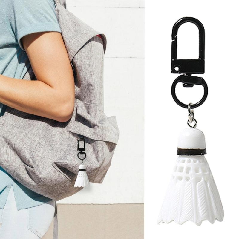 Simulované malé badmintonové klíčenky přívěsek jednoduchá ozdoba na klíče od auta závěsná dekorace na batoh pro ženy muže