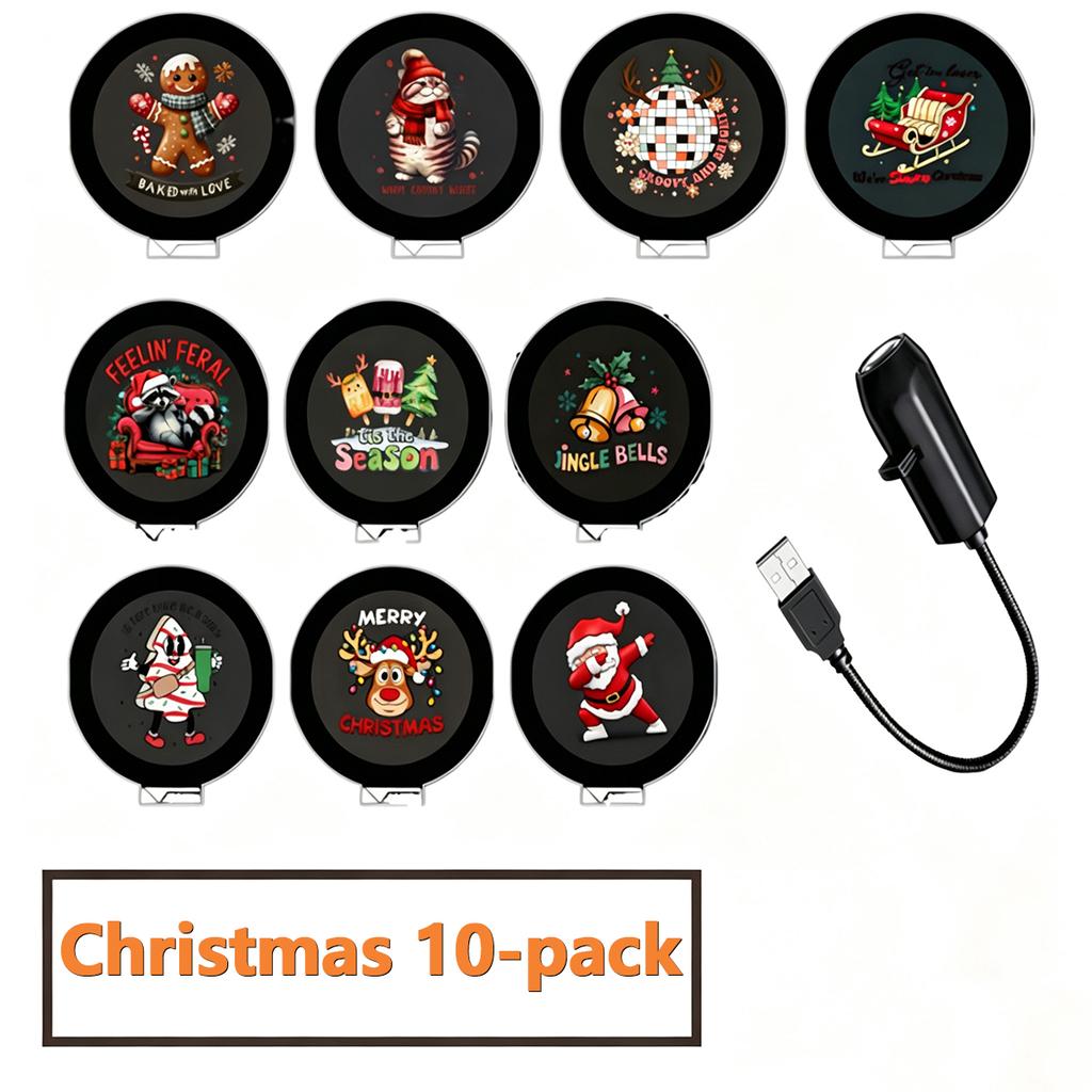 USB LED Christmas Projector Light 4/6/10 Modes Switchable Patterns Projector Atmosphere Light for Festival Party Ceiling Decor