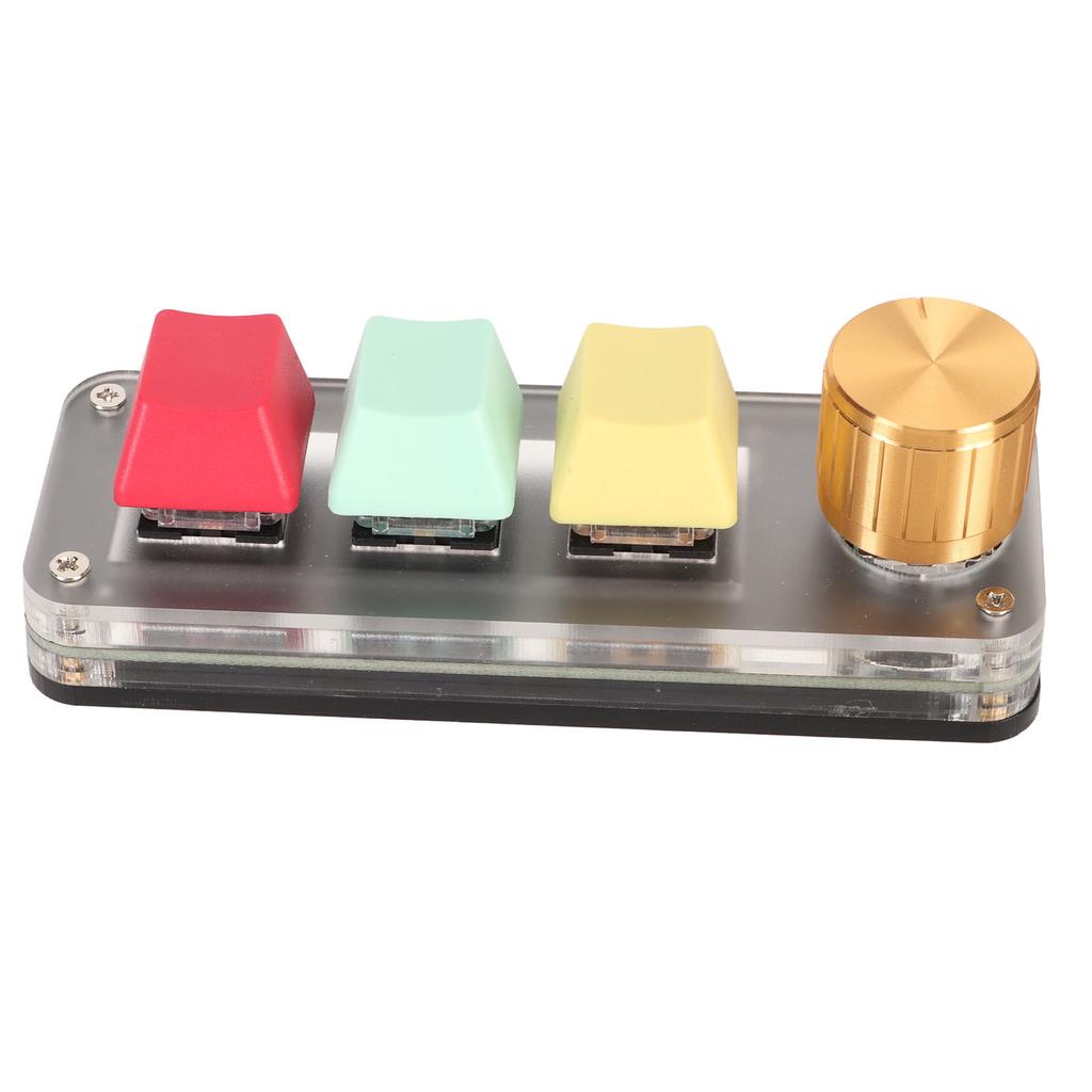 USB   3 Key Keypad with Knob   Programmable Type C Wired Connection Blue   One Handed Keypad for Gaming