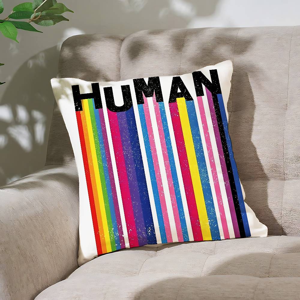 Rainbow Lgbt Pillow Case Cushion Cover Soft Cute Throw Pillow Case For Car Sofa Pillowcase Polyester With Zipper
