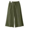 Women’s Wide Leg Culottes Drawstring Waist Loose Fit Pleated Midi Skirt Pants Soft Lightweight Fabric
