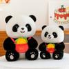 Cute Umbrella Panda Doll Holding Apple Simulation Panda Doll Children's Doll Giving Children Gifts