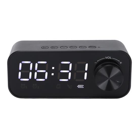 B126 BT Clock Speaker Multifunctional Adjustable Portable Alarm Clock Radio with LEDBlack
