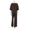 Damskie Zestawy 2-częściowe Casualowy Pulower z Krótkim Rękawem Luźna Góra i Spodnie z Szerokimi Nogawkami Zestaw Letni Dres Lounge