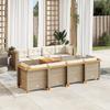 Vidaxl 9-Cz. Garden Furniture Set With Cushions, Beige, Poly Rattan