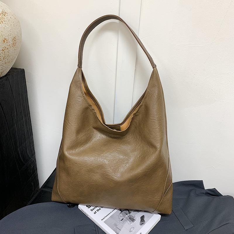 Retro trendy simple child and mother tote bag 2025 new large-capacity underarm bag niche high-value shoulder bag