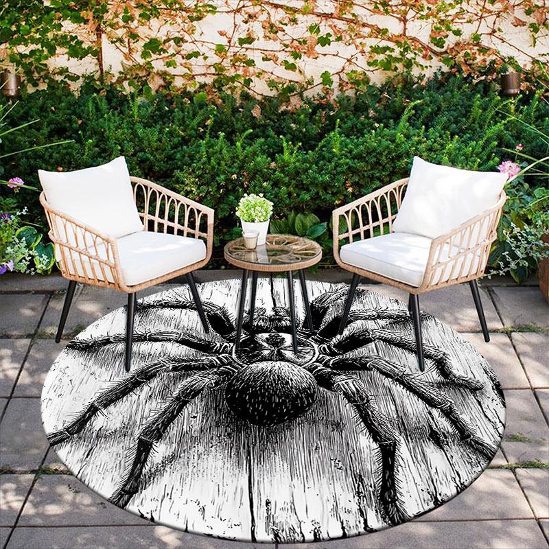 Spider pattern round rug,Carpet Rug for Living Room Bedroom Playroom ,Non-slip Floor Mat,Holiday Gifts and Birthday Gifts.