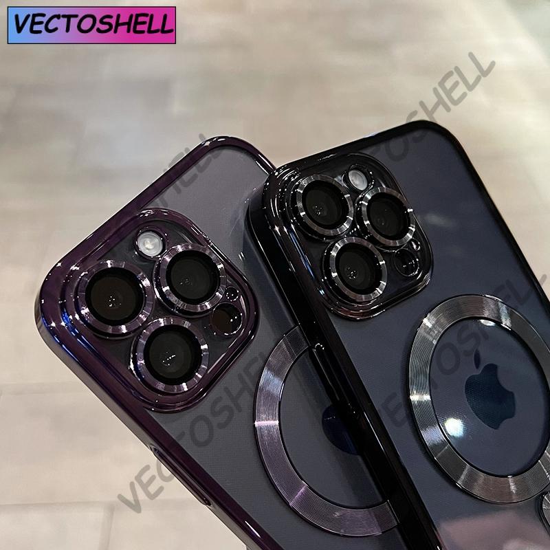 Luxusní průhledný Magsafe bezdrátový nabíjecí kryt pro iPhone 15 14 13 12 11 16 Pro Max Plus X Xs Max XR Magnetický silikonový kryt