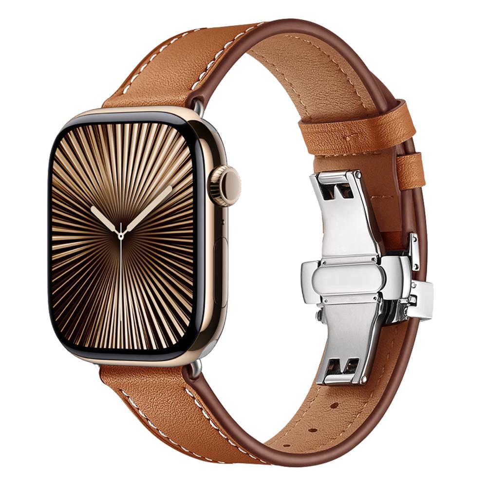 Genuine Leather Strap For Apple Watch Bands 46mm 45mm Ultra2 49mm 44mm 40 41 42mm Bracelet Correa iWatch Series 10 8 7 9 SE 6 5