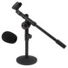 Foldable Desktop Tabletop Microphone Mic Stand Solid Base W/ 2 Sponge Cover
