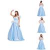 Stunning Adult Cinderella Princess Dress In Elegant Blue Polyester For Halloween Parties