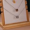 Bamboo and Wood Necklace Display Stand, Pendant Stand, L-shaped Vertical Jewelry Stand, Removable Jewelry Display Board, Jewelry Display Props
