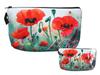 Carmani, Cosmetic Bag Approx. 21x15cm - Flowers, Poppies