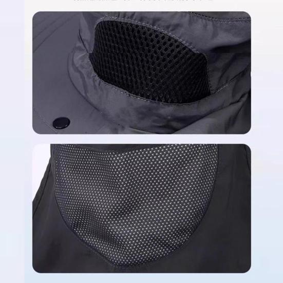 Wide Brim Sun Hat for Men Women Quick Dry UPF 50+ Fishing Hat with Face Guard And Neck Flap for Outdoor Hiking Travel Beach