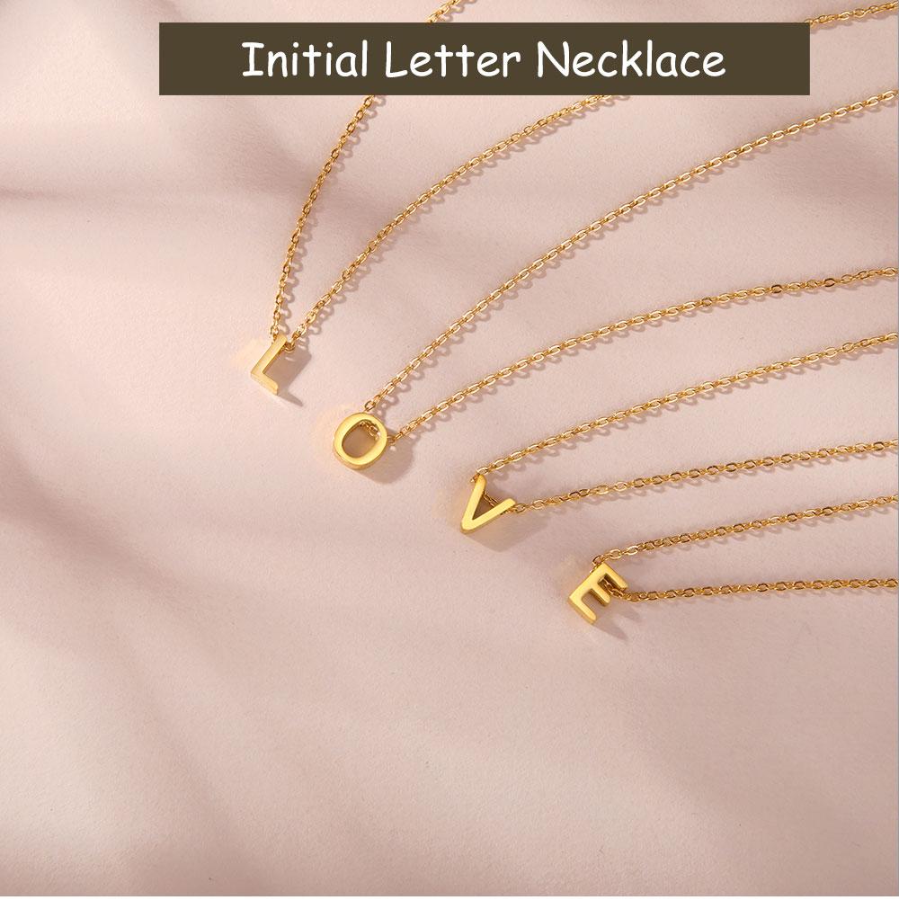 Cazador Stainless Steel A-Z Initial Letter Necklace for Women Alphabet Choker Chain Jewelry Birthday Gifts New Trend 2026