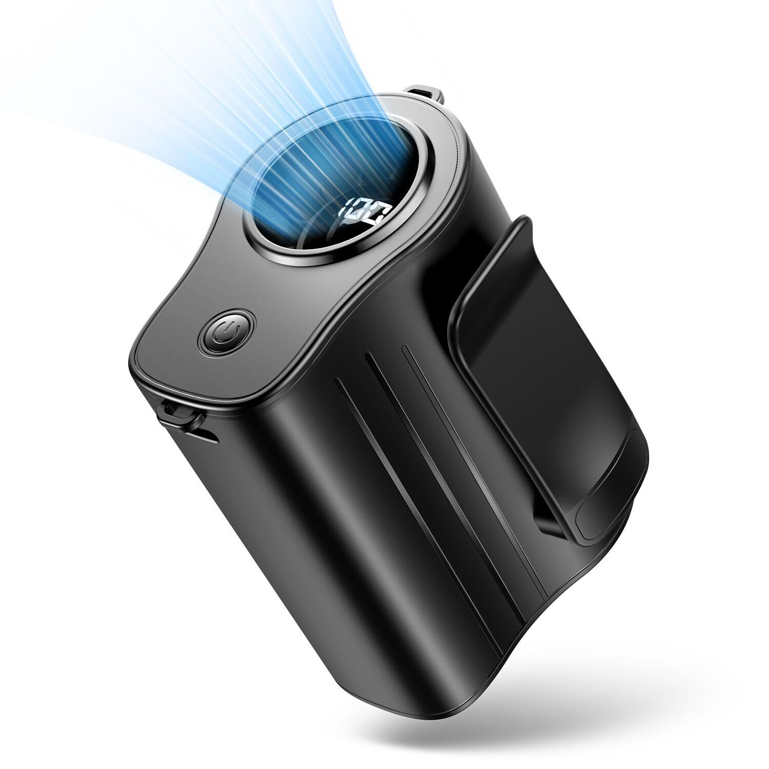 

Портативный откидной вентилятор Большой или 100 скоростей ветра 20 часов работы от аккумулятора 182 г Мини-светодиод Индикатор уровня заряда Аккумулятор Шейный ремешок Идеально подходит для улицы Склад чёрный