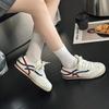 Retro Inner Height Increase Women's Autumn New Versatile Flat White Shoes Sports and Leisure Board Shoes