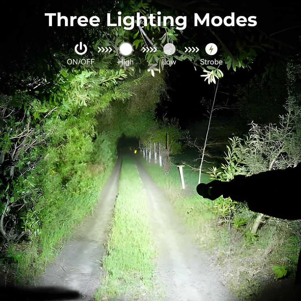 Power LED Flashlight USB Rechargeable Super Powerful Flashlight Tactical Emergency Spotlight Telescopic Zoom Camping Flashlight