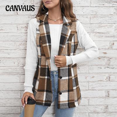 Giacca cardigan sottile e versatile con risvolto a quadri, stile primavera, autunno e inverno, da donna