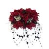Doppeltes Blumennetz Blumen-Haarkralle Pailletten-Diamant Schmetterlingsblumen-Klip Haarschmuck