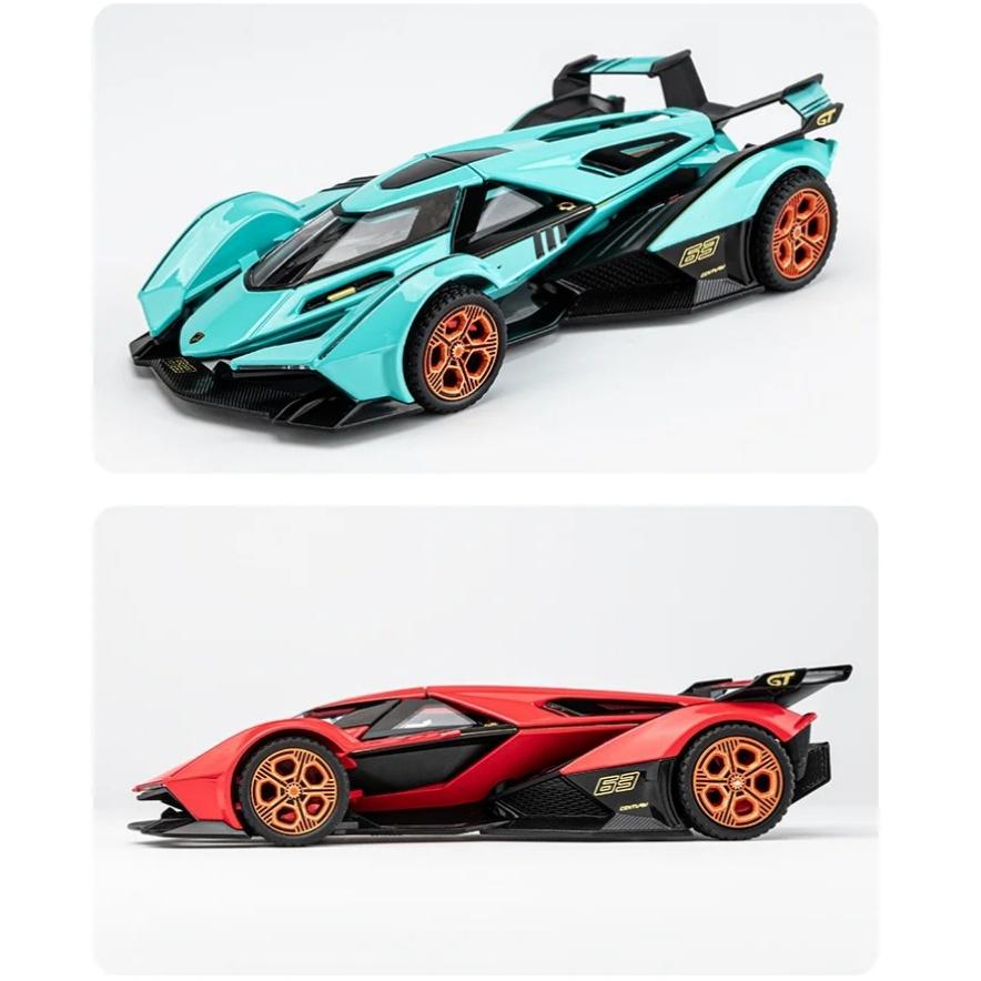 1/32 Scale Lambo V12 Concept Car Alloy Toy Model with Sound, Light & Spring-Back Action - Ideal Gift for Car Lovers & Kids Alike