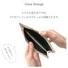 Pen Case Leather Thin Genuine Leather Compact Slim Pencil Case Pen Holder Simple Stationery Cowhide Stained Glass Purple Women's Men's