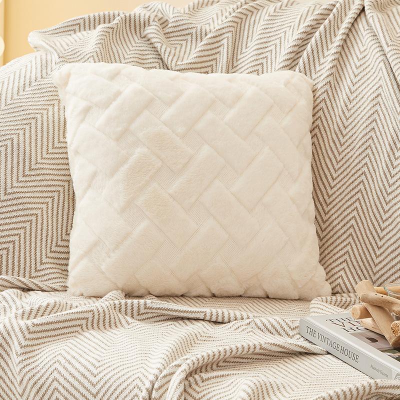 

2 шт. Наволочка из искусственного меха, супер пушистая плюшевая и мягкая роскошная декоративная наволочка, для кровати, дивана, гостиной 45*45cm 2pcs бежевый