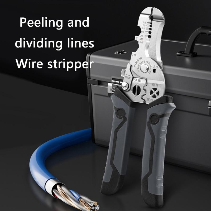 Professional Electrician Wire Stripper Crimping Tool Efficient Function Pliers Ergonomic Handle Carbon Steel Build For Home Workshop Use