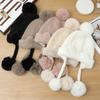 Korean New Style Lazy Style Curled Thick Plush Hat Cute Ball Wool Hat Autumn and Winter Casual Cold Warm Hat
