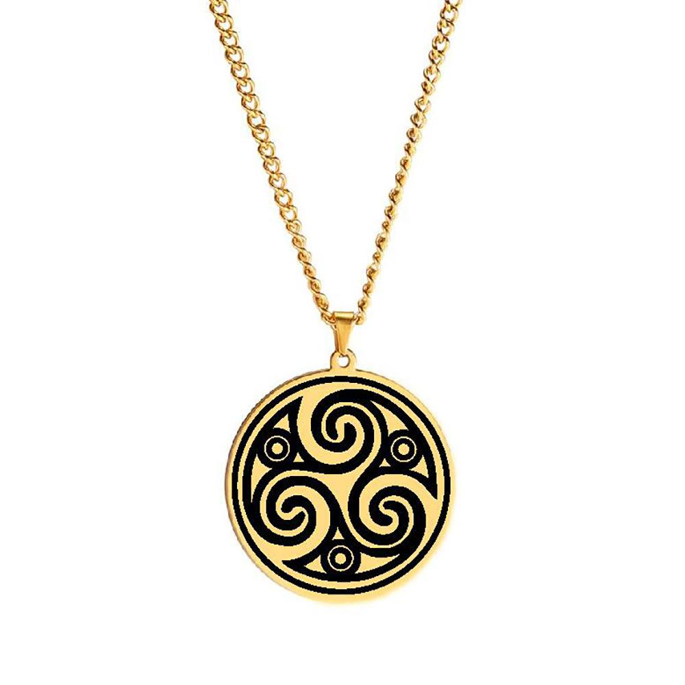 Keltischer Schmuck Triskelion Dreifachhelix Symbol Salomo Kabbala Mystischer Schmuck Anhänger Halskette