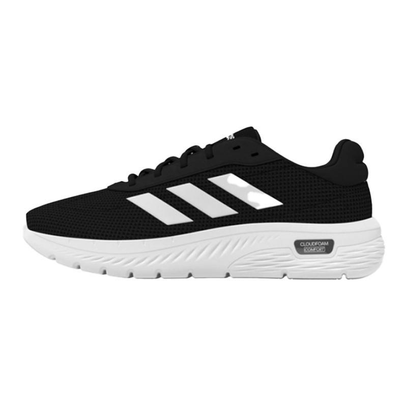 Adidas Cloudfoam Slip Resistant, Abrasion Resistant, Breathable Low top Running Shoes Men's Black White IH2973