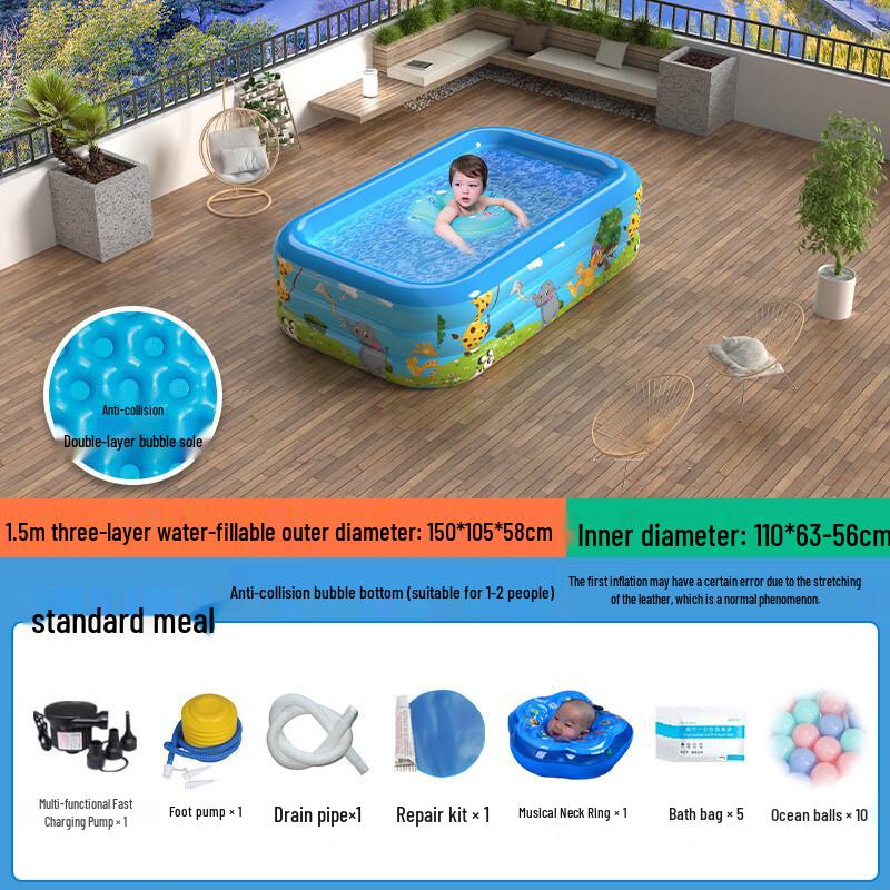 

WEZHO 1.5m Extra Thick Inflatable Pool