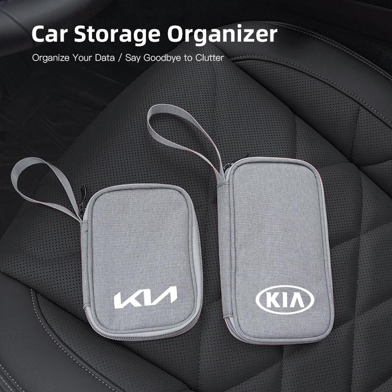 GSOT3 Car Portable Storage Bag Multi Functional Key Phone Bag For KIA K3 Sportage Carnival K5 Seltos Pegas KX1 EV5 Sonet EV6 K4 EV3