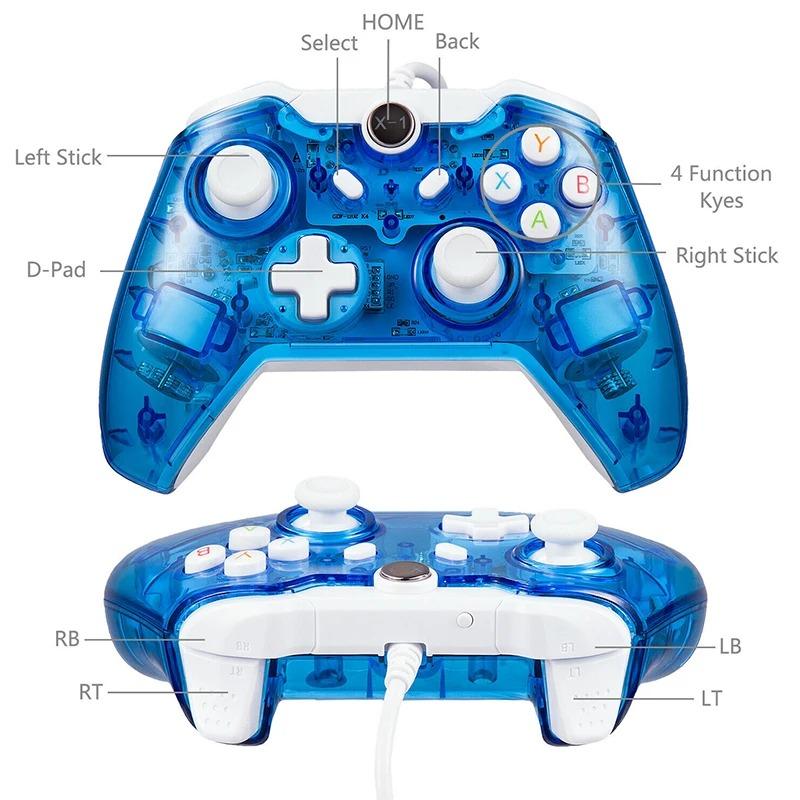 Mando de Juego USB con Cable Gamepad Joystick para Xbox One/One S PC Windows USB Plug and Play Gamepad con Doble Vibración