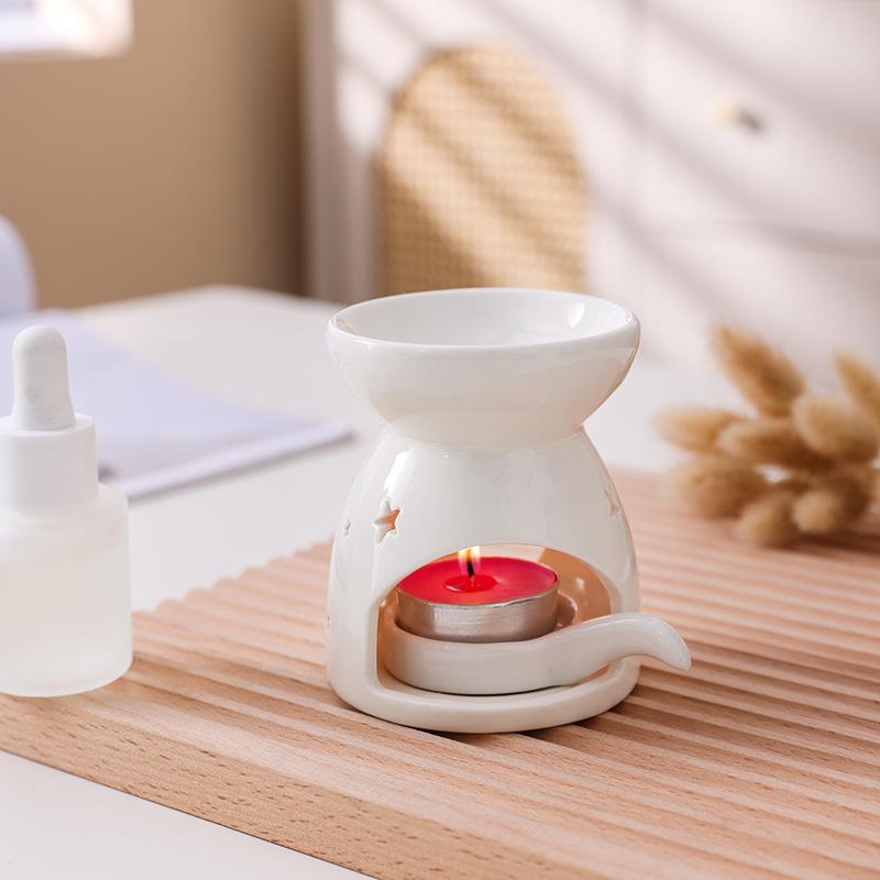 White Porcelain Essential Oil Burner Candle Aroma Diffuser - Ceramic Aroma Lamp 25 New Designs