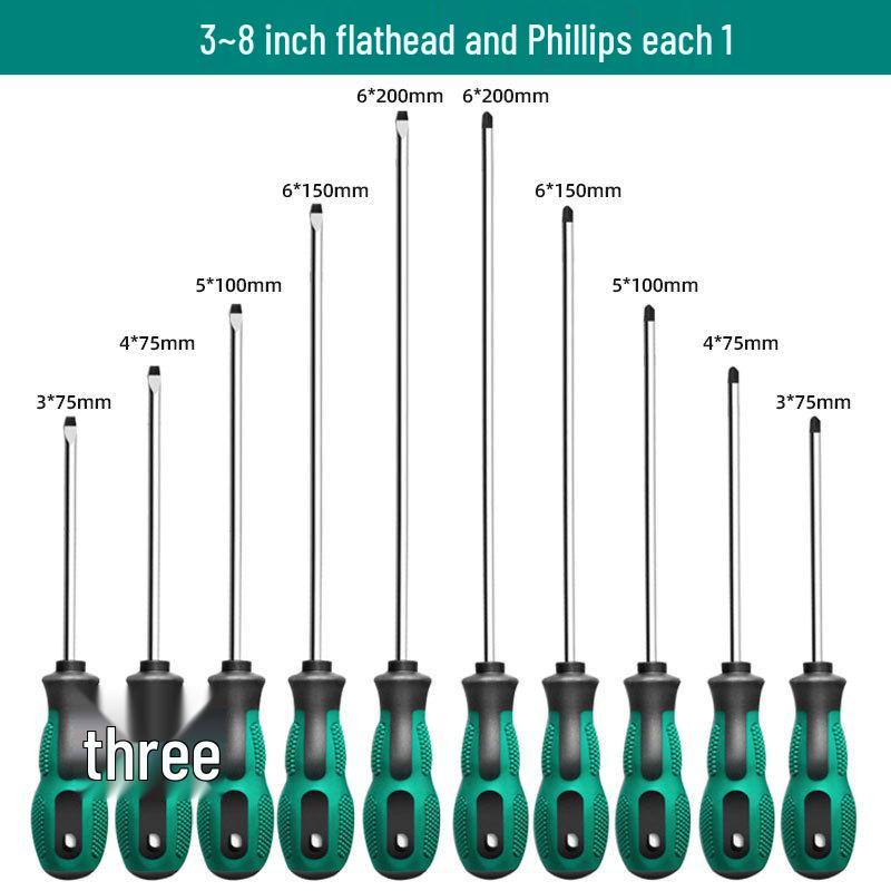 High-Strength Magnetic Screwdriver Set: Phillips, Slotted & Awl