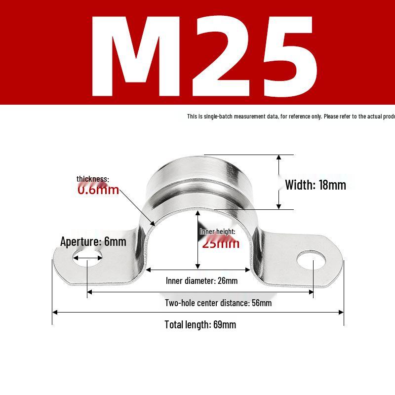 304 Stainless Steel Thickened U-Shaped Pipe Buckle Clamp for Hose and Water Pipes
