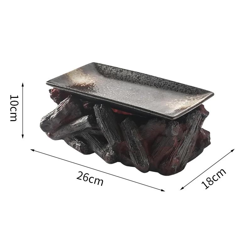 

Ресторанные фирменные блюда Столовая посуда Персонализированные креативные тарелки для отелей Посуда из сухого льда в форме вулкана