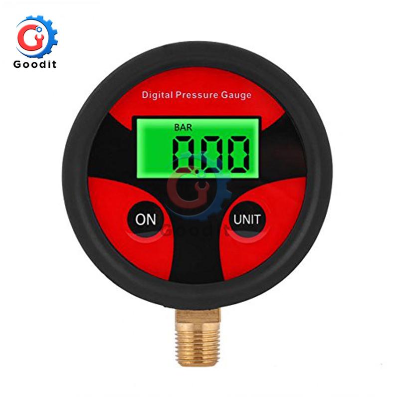 0-200PSI Air Pressure Gauge Dial Meter Tester Copper Rubber Digital Tire Pressure Gauge Tool for Car Truck Bike Auto Car Tyre