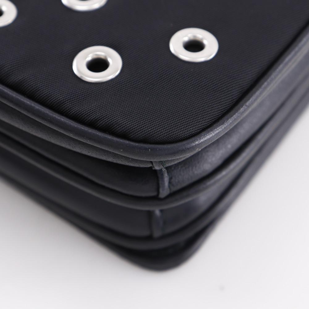 PRADA ChainShoulder Shoulder Bag punching black Nylon Women Used