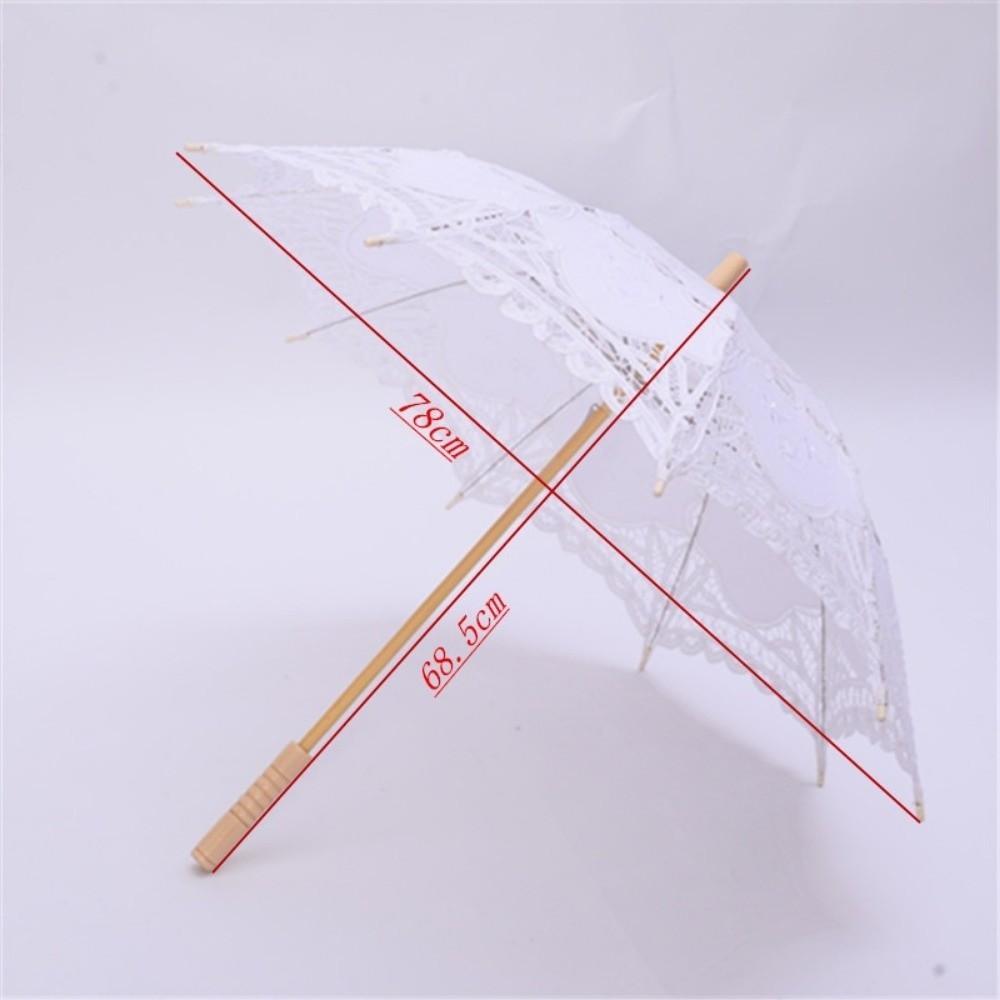 Handgefertigter Brautschirm Baumwoll-Sonnenschirm Spitzen-Schirm für Hochzeit Outdoor Sonne