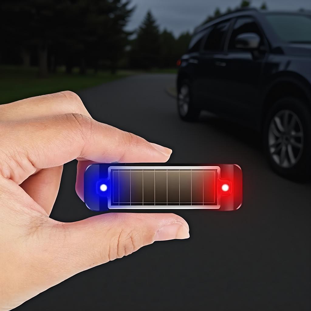 Solar Car Warning Light: Mini LED Simulated Alarm, Wireless Anti-Theft Flashing Lamp