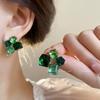 Color sugar cube crystal stud earrings women's light luxury niche design high-end earrings fresh and sweet fashion new earrings