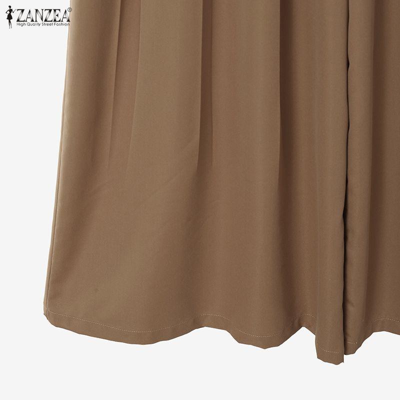 ZANZEA Women Sleeveless Vest Tops and Wide Leg Pants Casual Two Piece Suit Sets