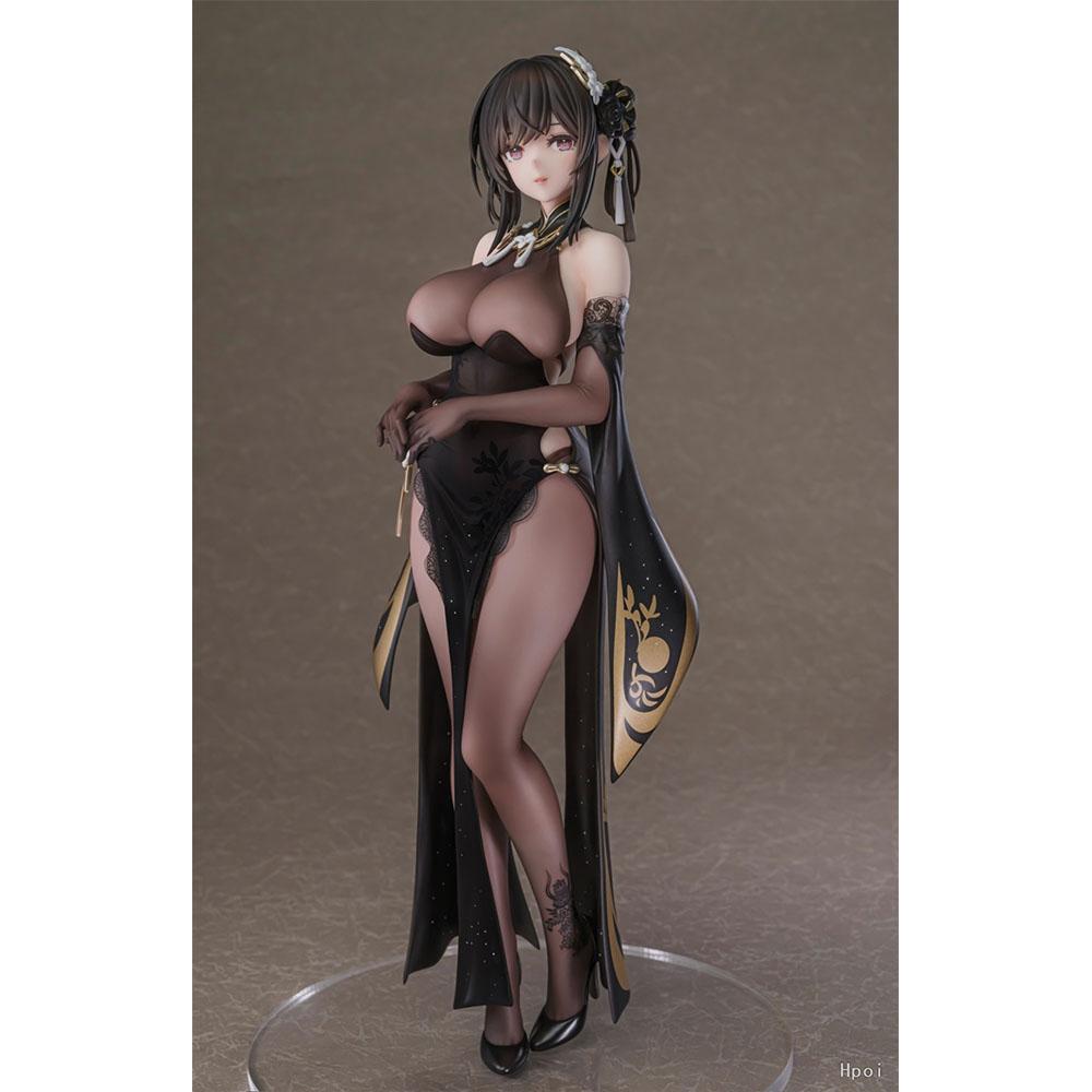 28CM ROC Chen Hai Figure Anime Game Azur Lane China Cheongsam Sexy Cute Desktop Golf Model Toy Gift Collection Ornaments PVC