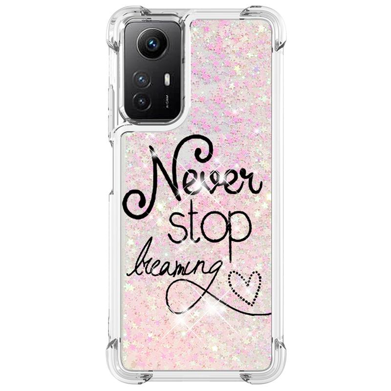 Note 12S Case For Xiaomi Redmi Note 12S Cover Printed Glitter Quicksand Liquid Cover for Xiomi Redmi Note12S Phone Case Fundas