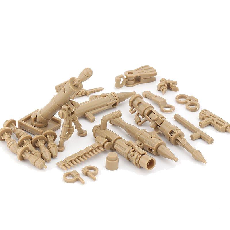 Military Soldier Figures Weapon Building Blocks Accessory Machine Guns Gatling Moxin Nagan Rocket Launcher Shield Toys Gift D124